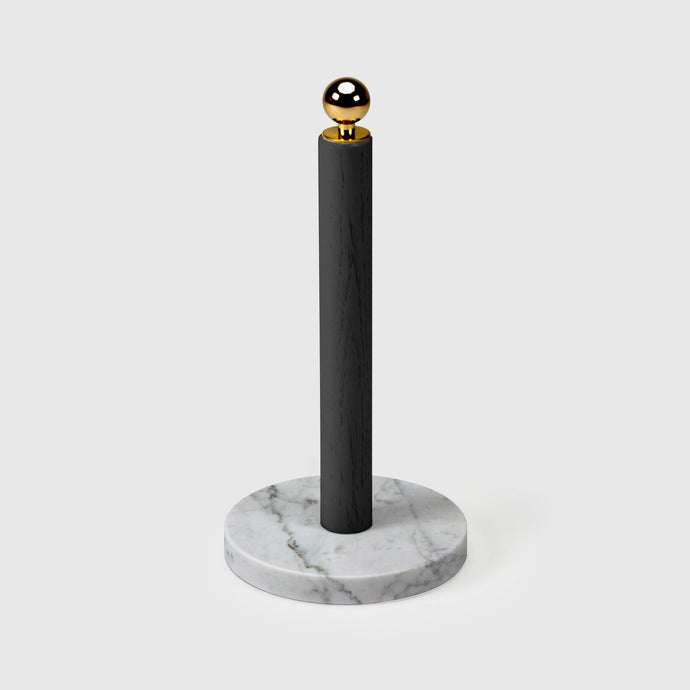 Paper Holder 1, Black, Carrara Marble, Brass, Scherlin Form, image