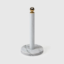 Load image into Gallery viewer, Paper Holder 1, White, Brass, Carrara Marble, Scherlin Form, image

