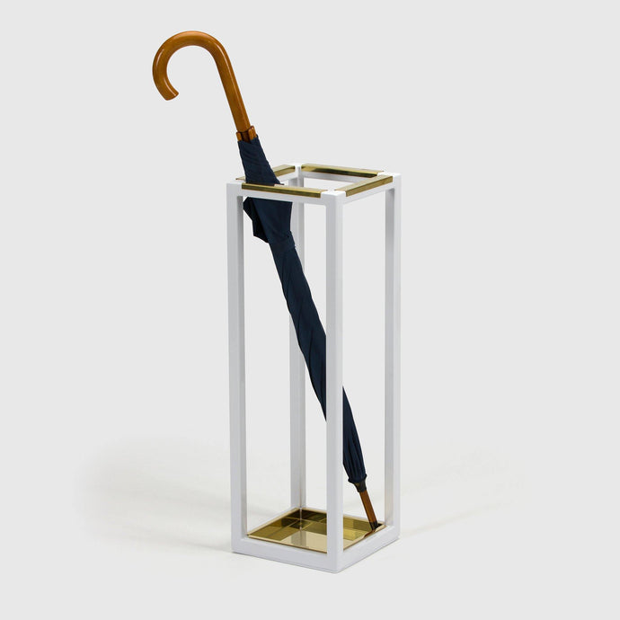 Umbrella Stand 11, Black, White, Brass, Scherlin Form, image