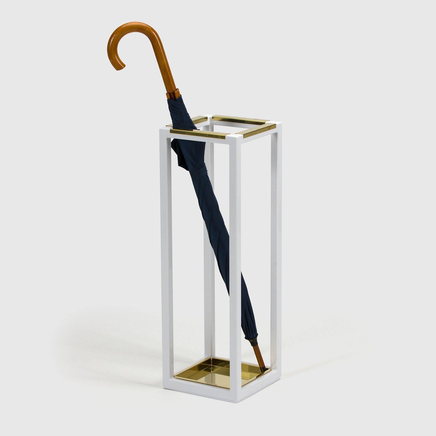Umbrella Stand 11, Black, White, Brass, Scherlin Form, image