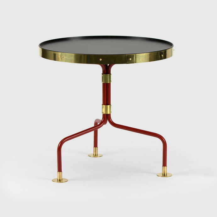 Side Table 12, Red, Brass, Scherlin Form, image