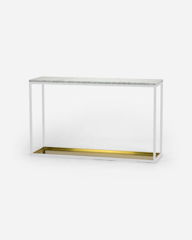 SCHERLIN FORM Console Table White / Brass Console Table 11