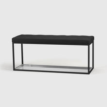 Load image into Gallery viewer, Bench 11 in black, black leather and zink, Scherlin Form, image
