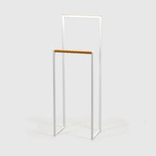 Load image into Gallery viewer, Valet Stand 3, White, Brass, Leather, Scherlin Form, image
