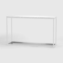 Load image into Gallery viewer, Console table 11 One Level, White, Zinc, Carrara Marble, Scherlin Form, image
