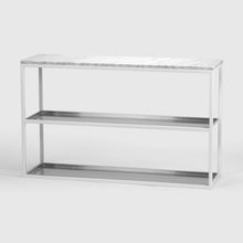 Load image into Gallery viewer, Console table 11 Two Levels, White, Zinc, Carrara Marble, Scherlin Form, image
