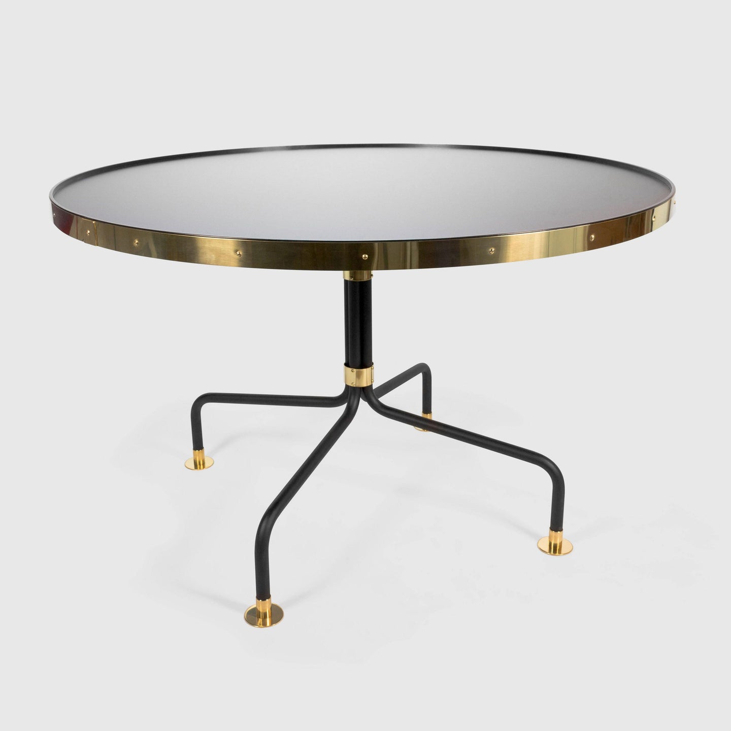 Dining Table 12, Black, Stainless Steel, Brass, Scherlin Form, image