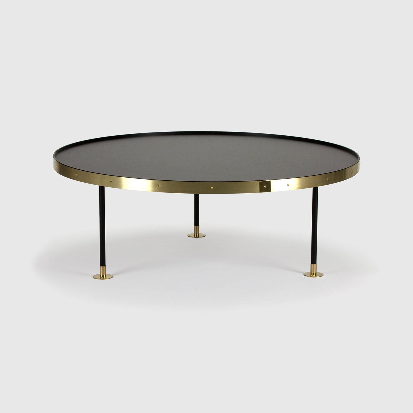 Sofa Table 12, Black, Brass, Stainless Steel, Scherlin Form, image